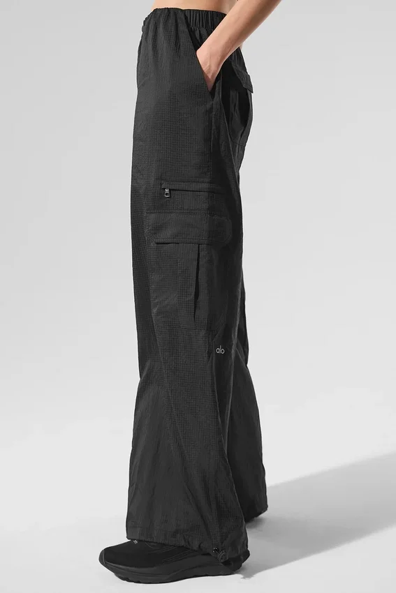 Doorschijnende Game Time-leggings met wijde pijpen - Zwart