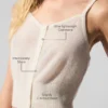 Doorschijnende kasjmier tanktop - ivoor