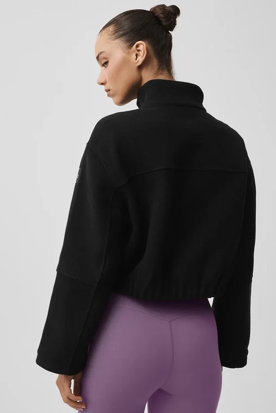 Double Face Wool City Girl-jas - Zwart