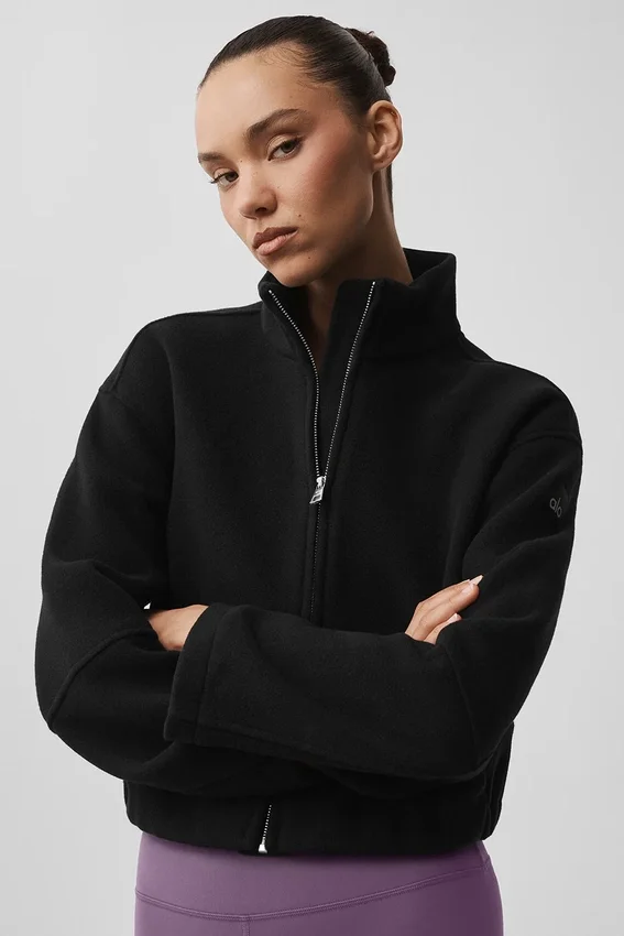 Double Face Wool City Girl-jas - Zwart