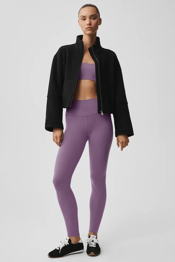 Double Face Wool City Girl-jas - Zwart