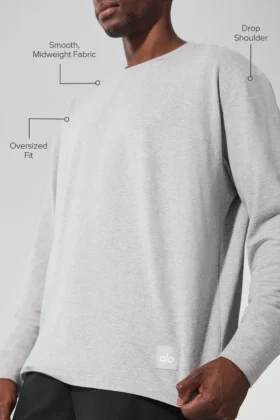 Double Take met lange mouwen en ronde hals – Athletic Heather Grey