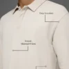 Double Take-polo met lange mouwen - Bone