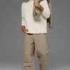 Double Take-polo met lange mouwen - Bone