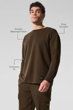Double Take T-shirt met lange mouwen – Espresso