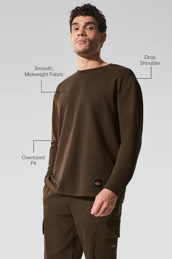 Double Take T-shirt met lange mouwen - Espresso