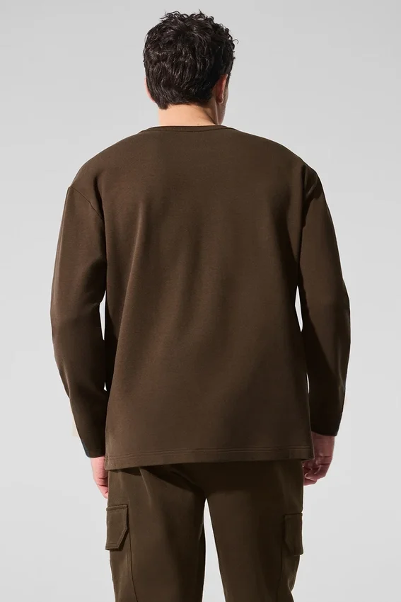 Double Take T-shirt met lange mouwen - Espresso