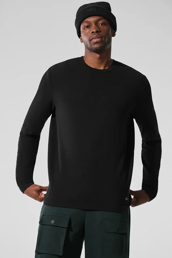 Double Take T-shirt met lange mouwen – Zwart