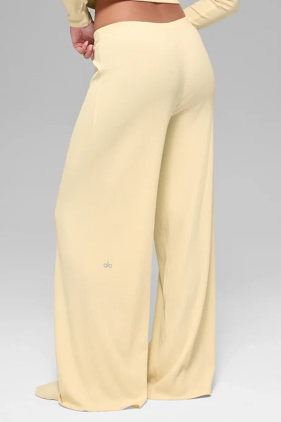 Dreamlight Straight-broek met middelhoge taille – Candlelight Yellow