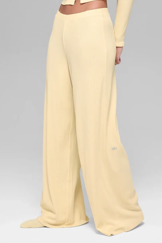 Dreamlight Straight-broek met middelhoge taille – Candlelight Yellow