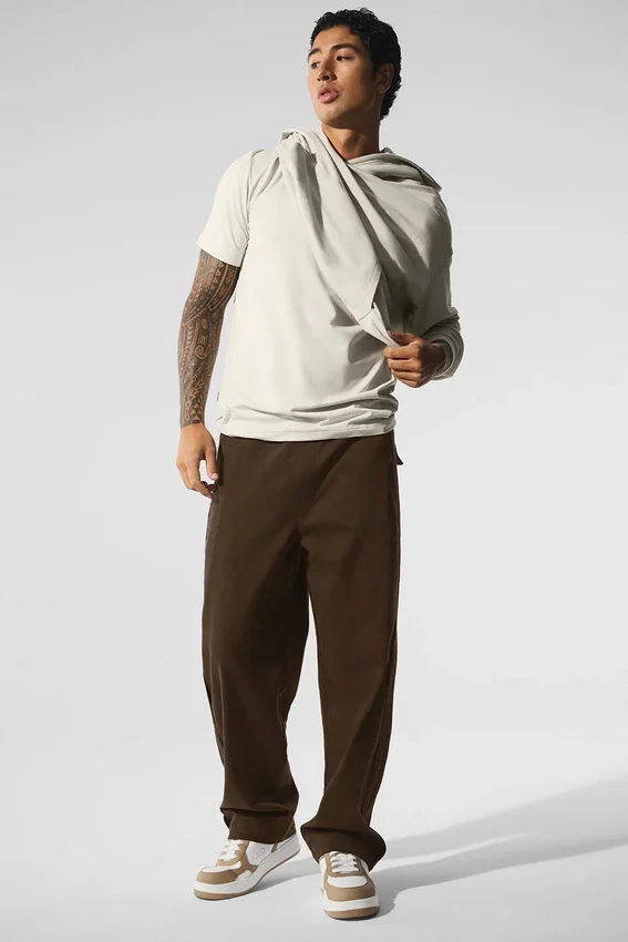 Edition suède broek met rechte pijpen - Espresso