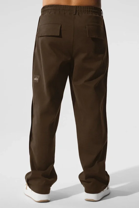Edition suède broek met rechte pijpen - Espresso