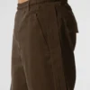 Edition suède broek met rechte pijpen - Espresso