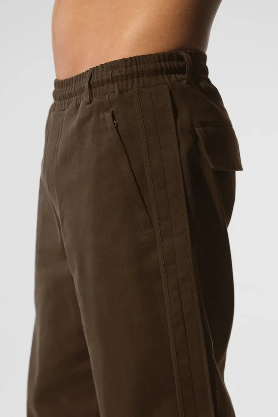 Edition suède broek met rechte pijpen - Espresso