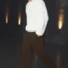 Edition suède broek met rechte pijpen - Espresso