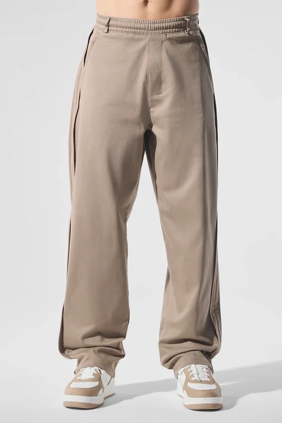 Edition suède broek met rechte pijpen - Gravel