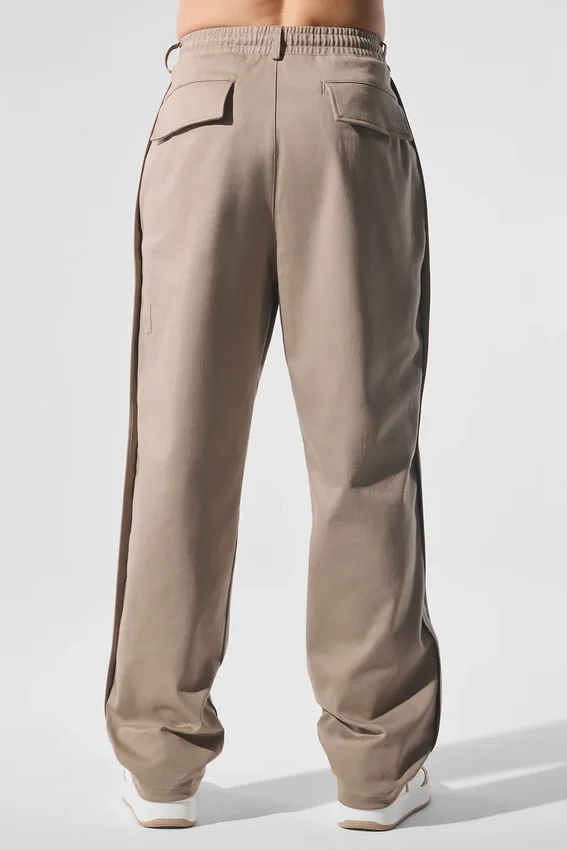 Edition suède broek met rechte pijpen - Gravel