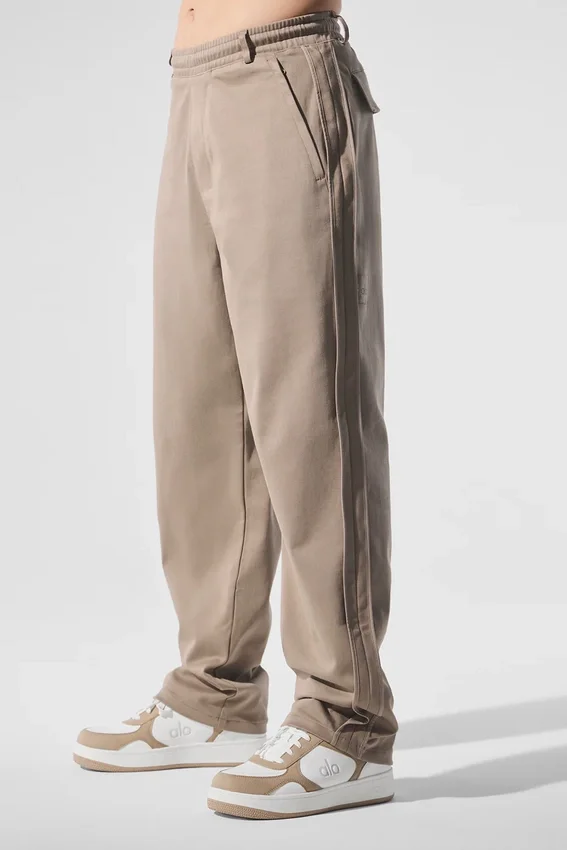 Edition suède broek met rechte pijpen - Gravel
