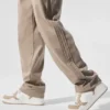 Edition suède broek met rechte pijpen - Gravel