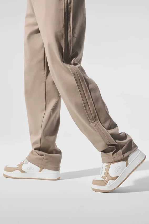 Edition suède broek met rechte pijpen - Gravel