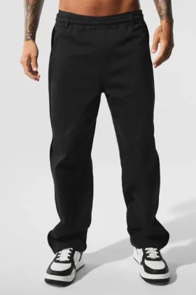 Edition Sueded Straight Leg Broek - Zwart