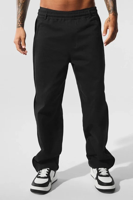 Edition Sueded Straight Leg Broek - Zwart