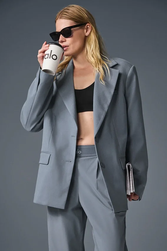 Eersteklas blazer – staalgrijs