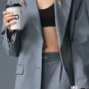 Eersteklas blazer – staalgrijs