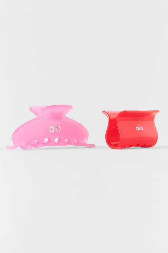 Effortless Claw Clip (2-pack) - Candy Heart Pink/Felrood