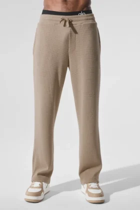 Elevate Waffle broek met rechte pijpen - Gravel