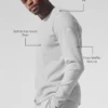 Elevate Waffle T-shirt met lange mouwen en ronde hals - Athletic Heather Grey