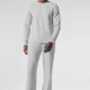 Elevate Waffle T-shirt met lange mouwen en ronde hals - Athletic Heather Grey
