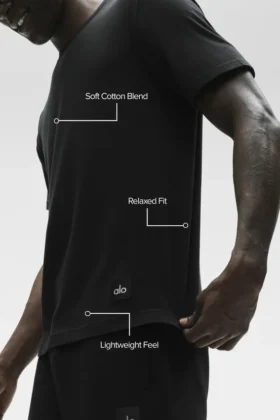Essential T-shirt met korte mouwen voor in de stad – Zwart