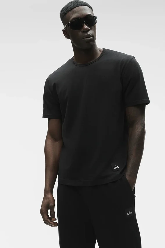 Essential T-shirt met korte mouwen voor in de stad - Zwart