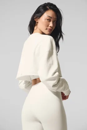 Extreme Cropped Trui – Ivoor