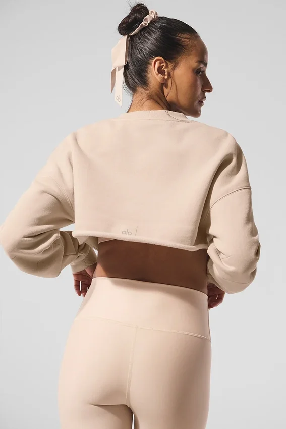 Extreme Cropped Trui - Macadamia