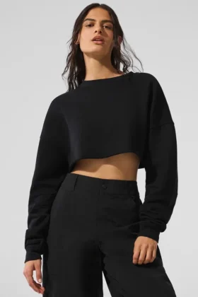 Extreme cropped trui - Zwart