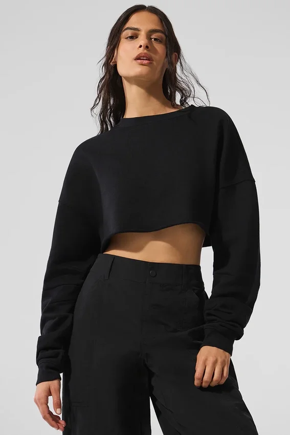 Extreme cropped trui - Zwart