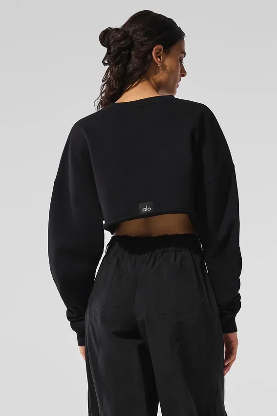 Extreme cropped trui - Zwart