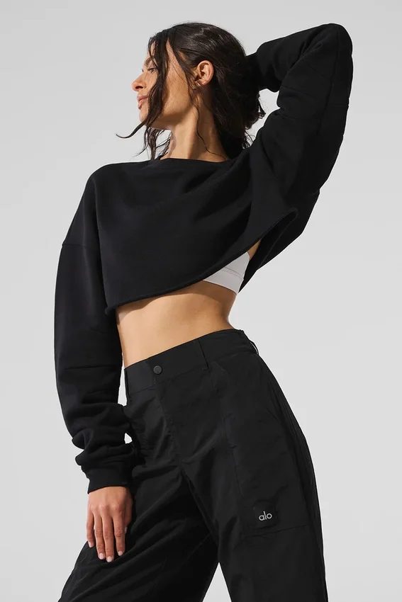 Extreme cropped trui - Zwart