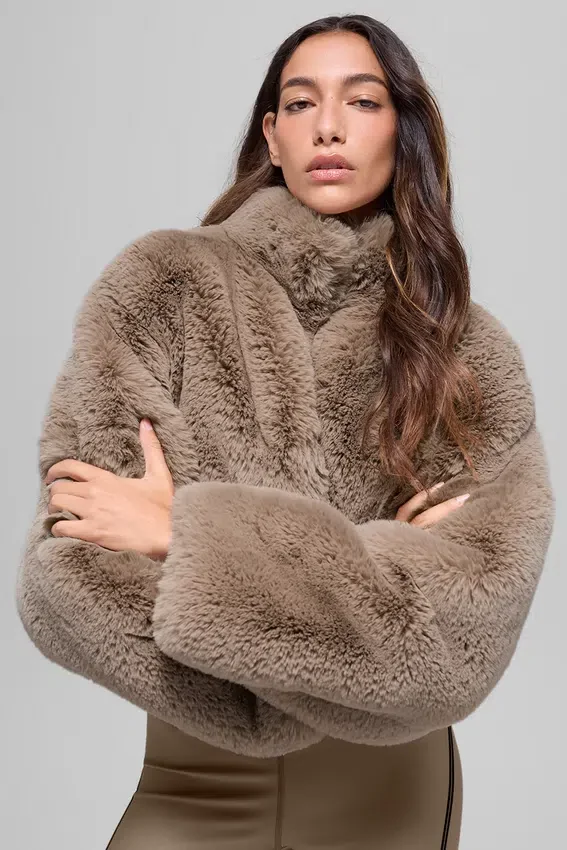 Faux Fur Allure-jas - Oat