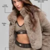 Faux Fur Allure-jas - Oat