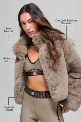 Faux Fur Allure-jas – Oat