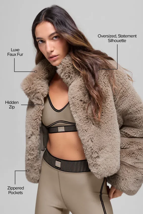 Faux Fur Allure-jas - Oat