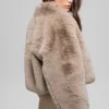 Faux Fur Allure-jas - Oat