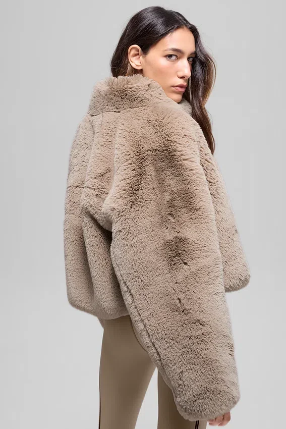 Faux Fur Allure-jas - Oat