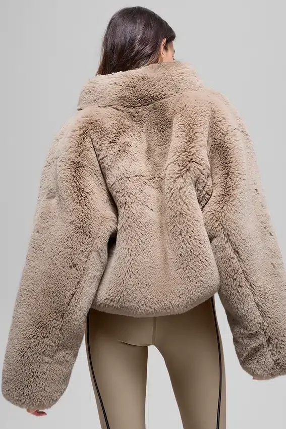 Faux Fur Allure-jas - Oat