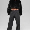 Faux Fur Chic Cropped Jacket - Zwart