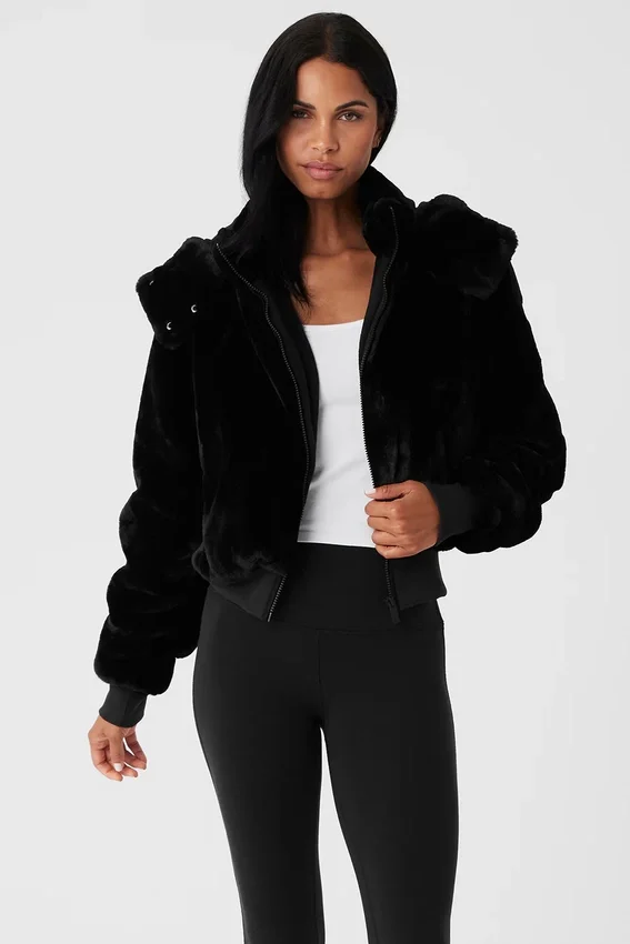 Faux Fur Foxy-jas - Zwart