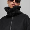 Faux Shearling Grand-jas - Zwart